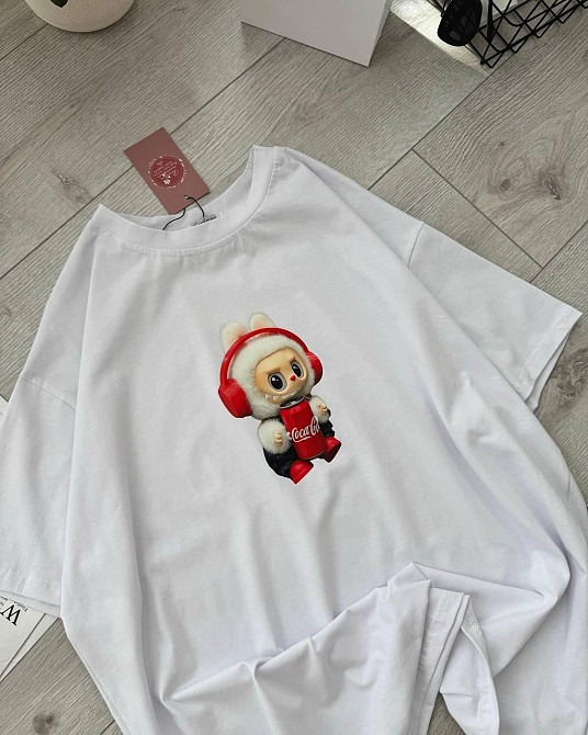 Жіноча повсякденна футболка оверсайз LaBuBU турецький кулір Білий 2 Одеса - фото 2