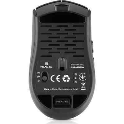 Мишка REAL-EL RM-460W Wireless/Bluetooth Black (EL123200048) Вінниця