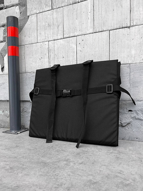 Сидушка потрійна чорна карімат тактичний із кріпленням на пояс складний коврик Одеса - фото 6