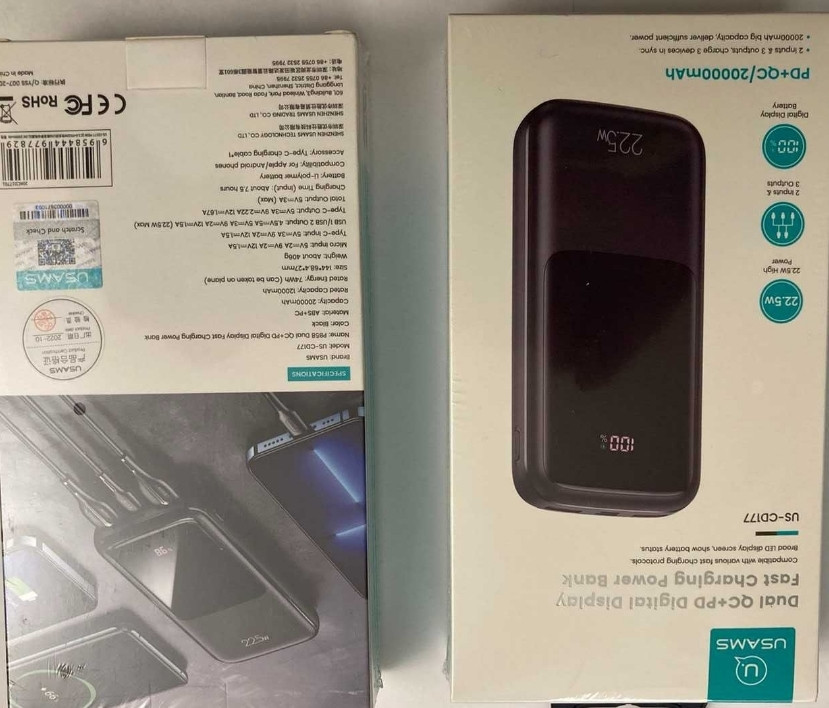 Павербанк USAMS US-CD177 PB58 Dual QC+PD 20000mAh Black. Киев - изображение 6