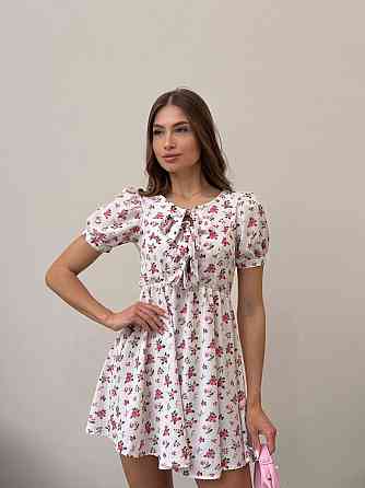 Жіноче легке романтичне мініплаття у квітковий принт турецький софт Білий 3, 46/48 Одеса