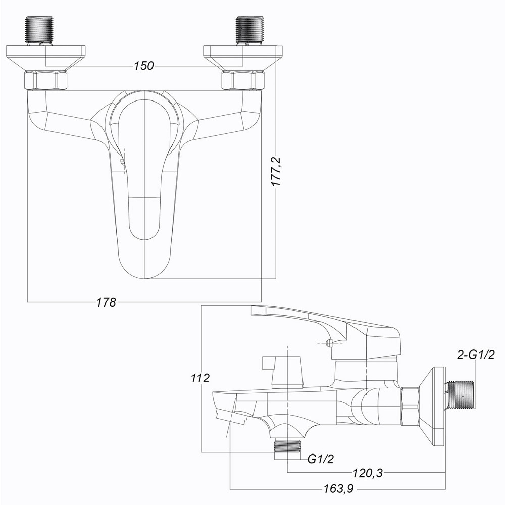 Змішувач для ванни Globus Lux Solly GLSO-0102NE Київ - фото 8