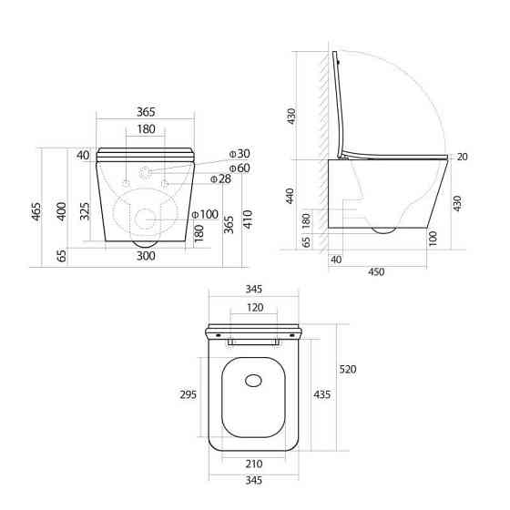 Унітаз підвісний Qtap Tern Ultra Quiet 520×345×325 мм, Anthracite, із сидінням Slim Duroplast/Soft-close/Quick Release Київ