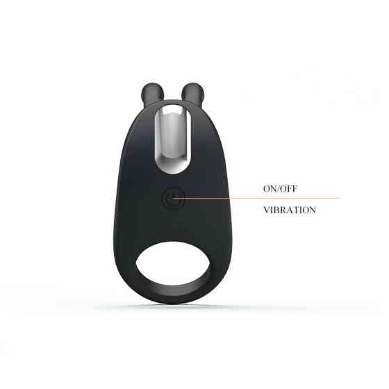 Эрекционное виброкольцо Pretty Love Rabbit Vibrator с клиторальной стимуляцией, черное Sex Aura Киев