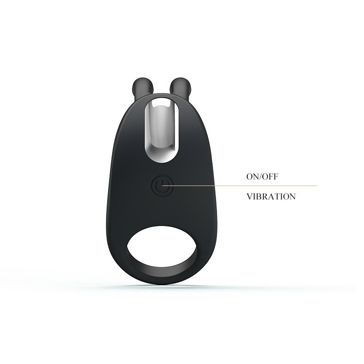 Эрекционное виброкольцо Pretty Love Rabbit Vibrator с клиторальной стимуляцией, черное Sex Aura Киев - изображение 5