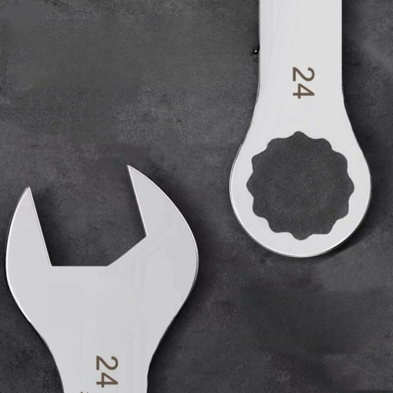 Набір рожково-накидних комбінованих ключів 15 шт, 8-24 мм, гайкові для ремонту, автомайстерень, гаража і будинку з чохлом Кам'янець-Подільський