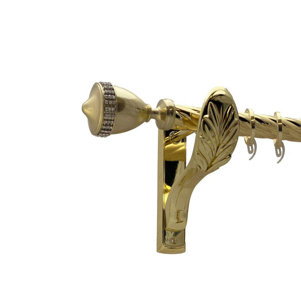 Карниз Orvit Етернія металевий однорядний ретро скручена труба кільце фасонне металеве  Золото 25 мм 240 см (00-00010833) Львів - фото 1