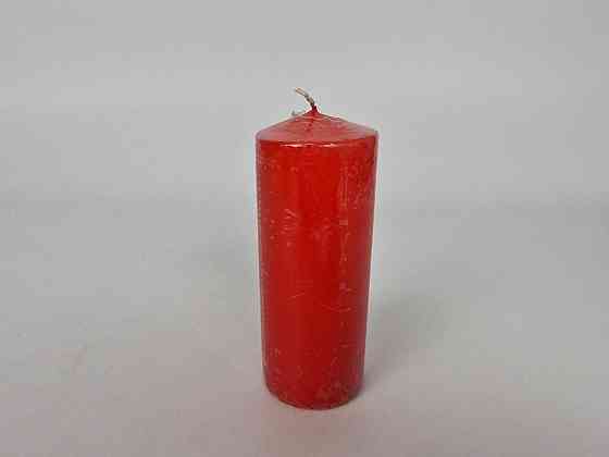 Цветная Цилиндр парафиновая свеча (60/150) КРАСНАЯ крашеная  внутри белая (1 шт) Харьков