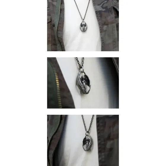 Кулон с ангелом, который молится – серебристый ретро-оберег на цепочке Киев