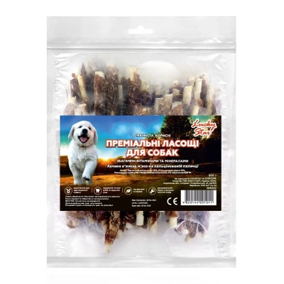 Лакомство для собак Lucky Star Утиное вяленое мясо на кальцинированной палочке 12.5 см 500 г (4820144201011) Винница - изображение 2