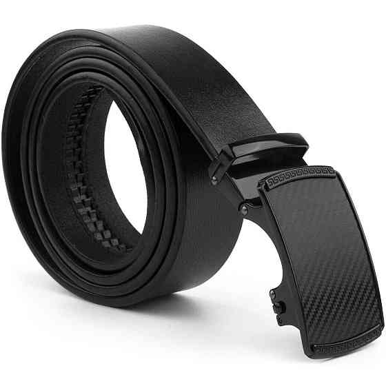 Чоловічий ремінь зі шкіри з автоматичною пряжкою мозаїка Vintage 20283 Чорний Київ