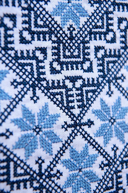 Вишиванка лляна чоловіча, довгий рукав, біла, (льон) Київ - фото 2