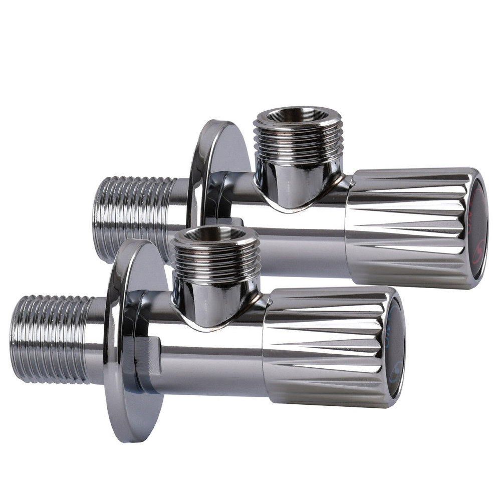 !!Набір кранів кутових кераміка SOLOMON EXCLUSIVE 1/2″X1/2″ 9889 (CHROM) (комплект2шт.) (000029572) Киев - изображение 2