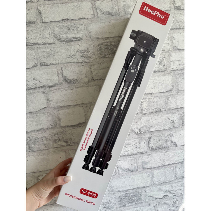 Штатив тренога NeePho NP-8830 не съемная площадка + держатель + пульт + чехол (54-155см) Черный Винница - изображение 5