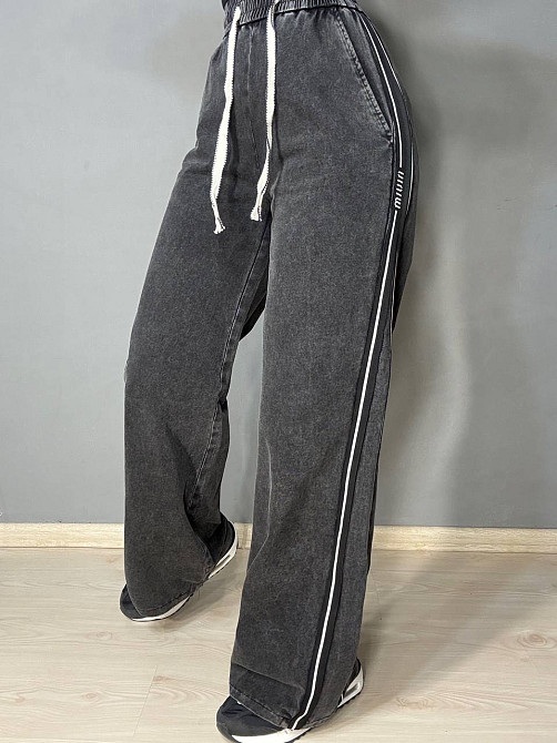 Штани спортивні жіночі Yingguoxiang 2015 кльош варені з лампасом чорні, чорний, 31 Київ - фото 8