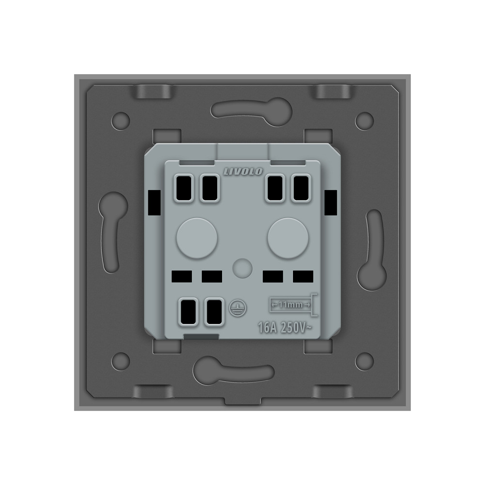 LIVOLO Електрична розетка вологозахисна з кришкою IP44 з заземленням, LIVOLO, сіра, скляна рамк Коломия - фото 9