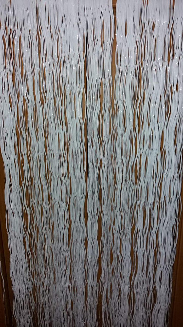 Дождик на елку новогодний волнистый 150 см на 22 см белый Киев - изображение 2