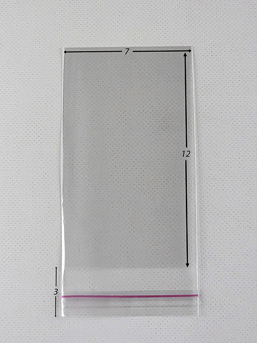 Пакети з клейкою стрічкою 7см 12см 25мк (1000шт) Харків - фото 3