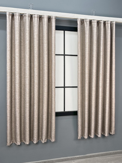 Комплект коротких штор VR-Textil ALORA-TON № 1874ш Бежевий 140х170см 2 шт (35-0439) Київ - фото 3