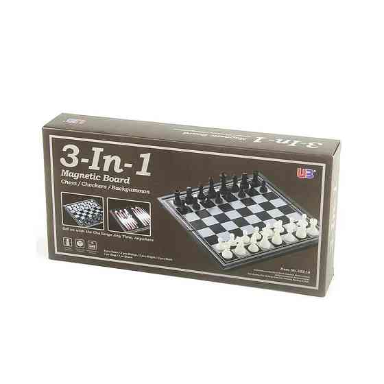 Набір настільних ігор "Магнітні шахи 3 в 1" 48812 нарди, шашки 32х32 см Вінниця