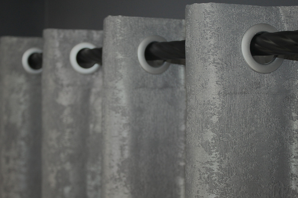 Комплект штор на люверсах VR-Textil Жаккард Sultan YL № 1212ш Серый 150х250 см 2 шт (37-0054) Киев - изображение 8