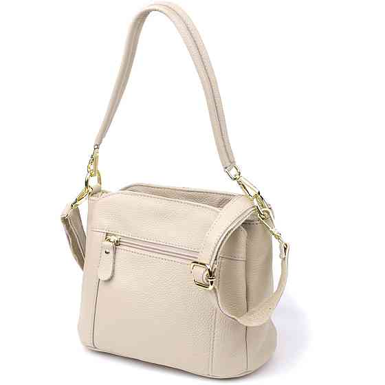 Женская кожаная сумка с тремя секциями Vintage 22980 Белый Киев