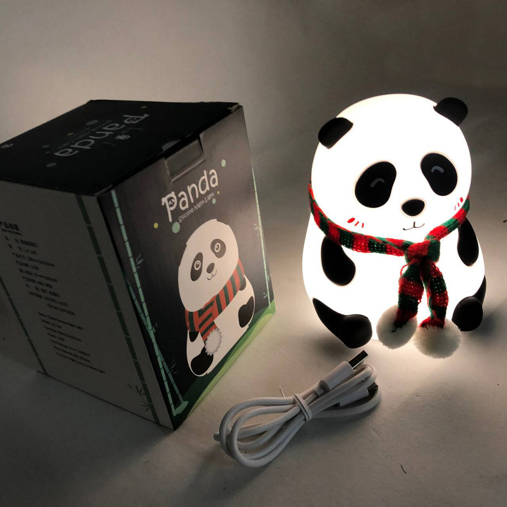 Нічник дитячий для новонароджених панда, Нічник на батарейках Світлодіодний силіконовий KJ-88 Львів - фото 9