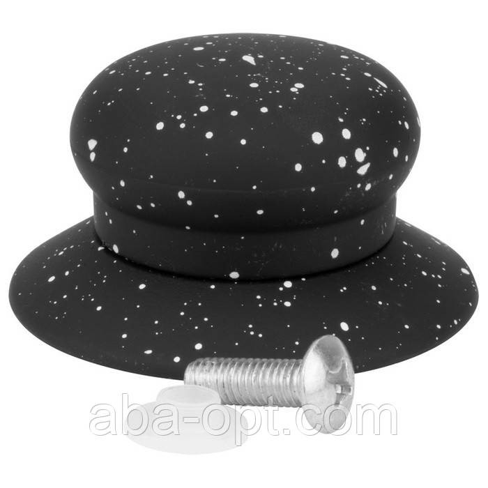 Ручка на кришку ебонітова чорний граніт Лео Ø 4,5 см (шт) Одеса - фото 1