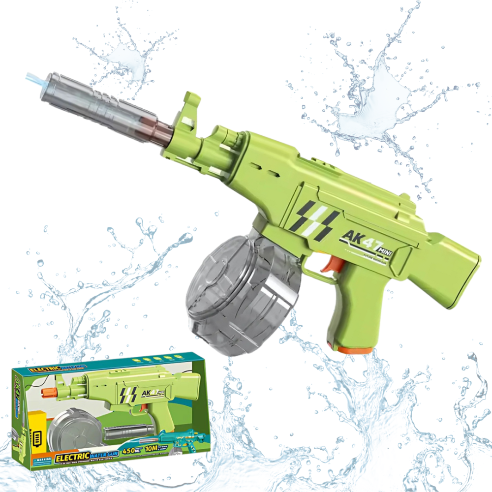 Водний пістолет для дітей, іграшковий водний автомат АК47 на акумуляторі, електричний бластер, зелений Кам'янець-Подільський - фото 1