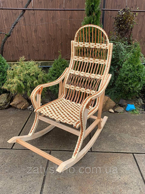 Плетеное белое кресло качалка (разборное) Киев - изображение 6