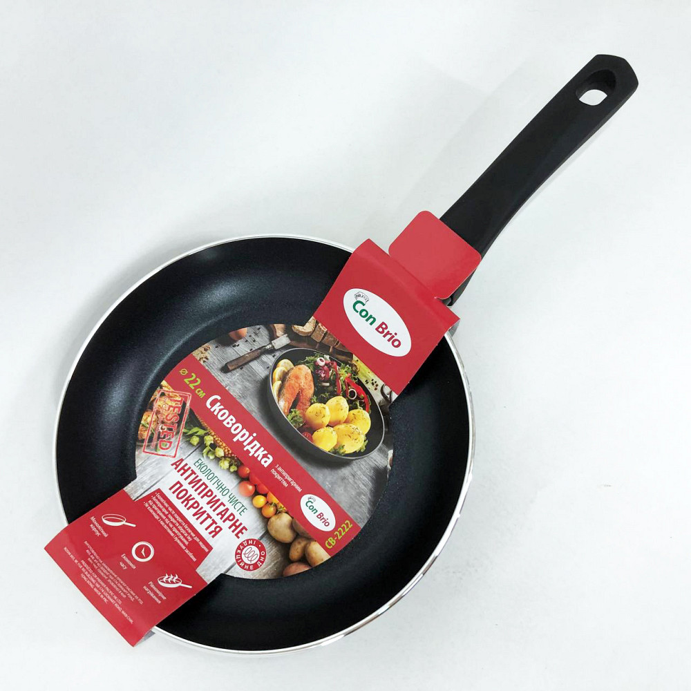 Сковорода алюмінієва поглиблена Con, Сковорода для використання на плиті для кухаря OF-71 Львів - фото 5