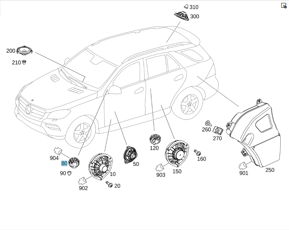 Mercedes-Benz  A2319062200 ВЧ динамік harman ML/GLE W166 GLE Coupe C292 SL R231 GL/GLS X166 Одесса - изображение 2