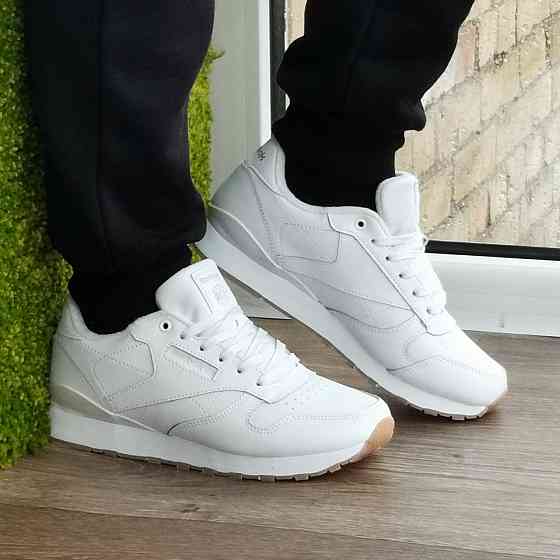 Чоловічі Термо Кросівки Reebok Classic Білі Зимові Рибок Шкіряні (розміри: 40,41,42,43,44,45,46) Дніпро