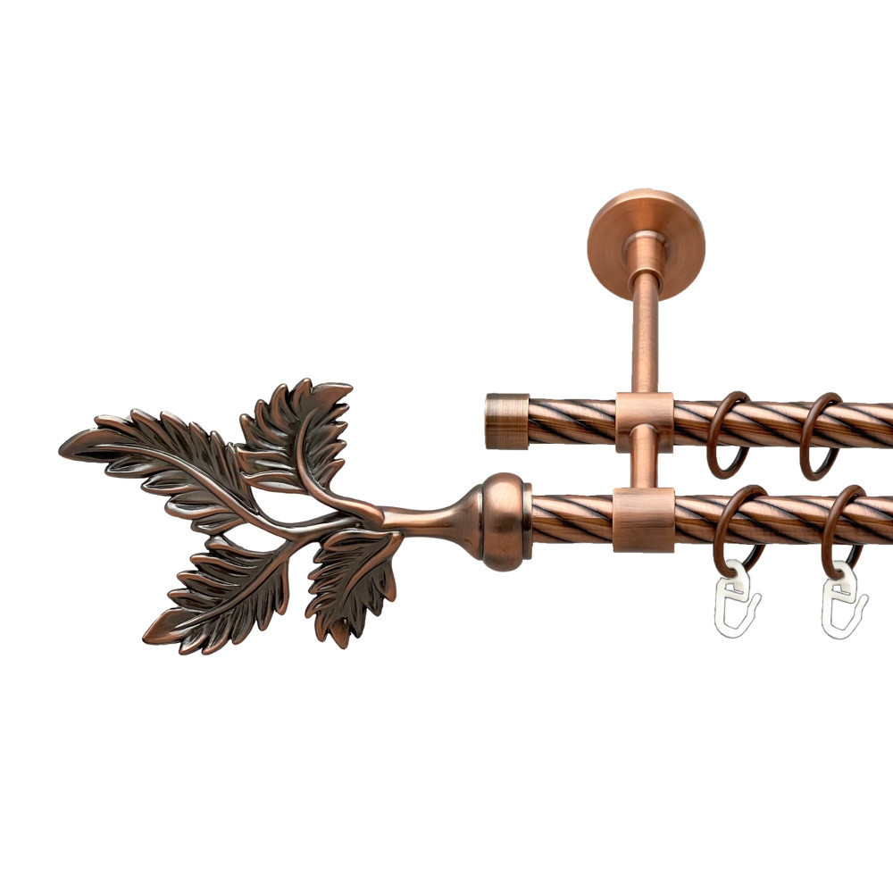 Карниз Orvit Папороть металевий дворядний закритий скручена труба кільце металеве Мідь 16\16 мм 240 см Львов - изображение 1