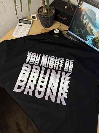 Футболка BRUNK — чорна футболка з об'ємним принтом YOU MIGHT BE BRUNK M, Хакі Чернівці