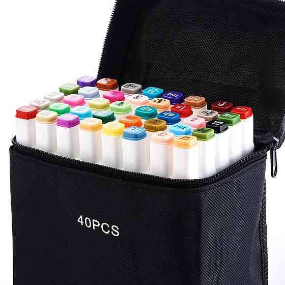 Маркеры двусторонние Touch 40 цветов и набор лайнеров 24 цвета для эскизов и скетчей, набор фломастеров Каменец-Подольский