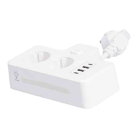 Yiwu Мережевий фільтр на 2 євро розетки з 2 USB та 2 Type-C білий HP-5-17 Коломия