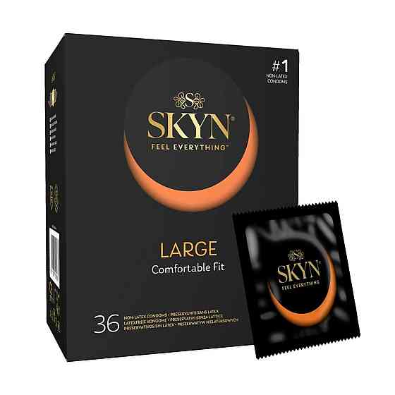 Безлатексные премиум-презервативы SKYN Large 36 шт, увеличенный размер Sex Aura Киев