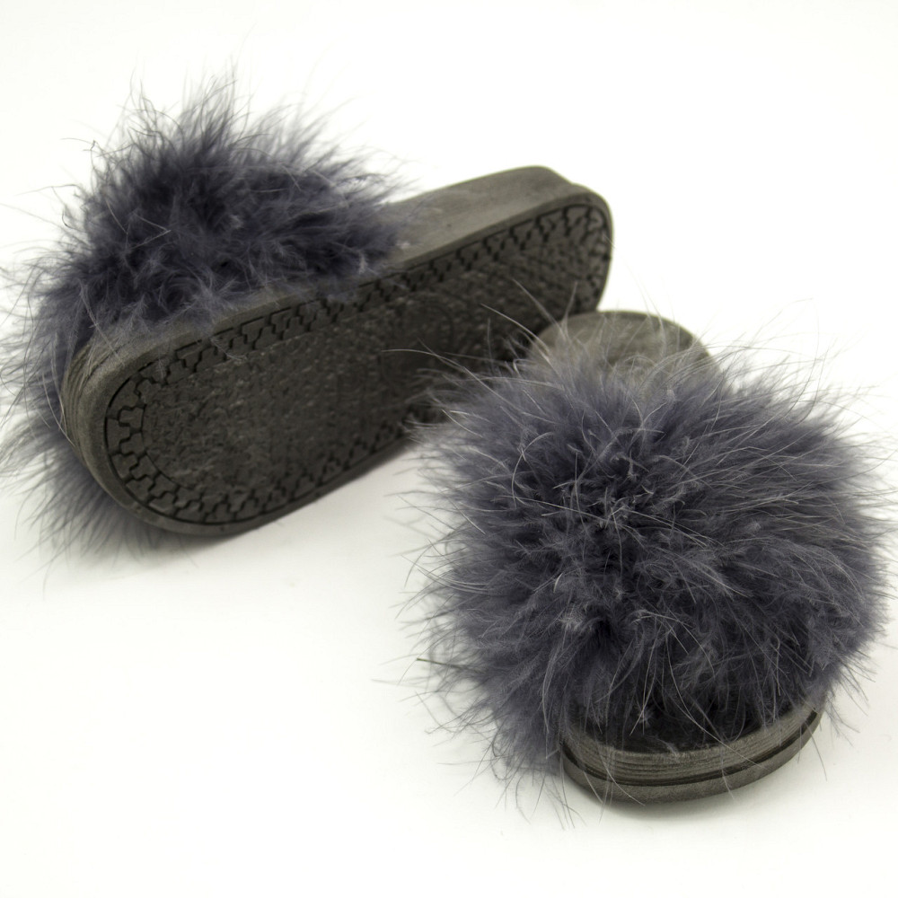 Шлепанцы пушистики для девочки детские PaGo серые Kids Одесса - изображение 3