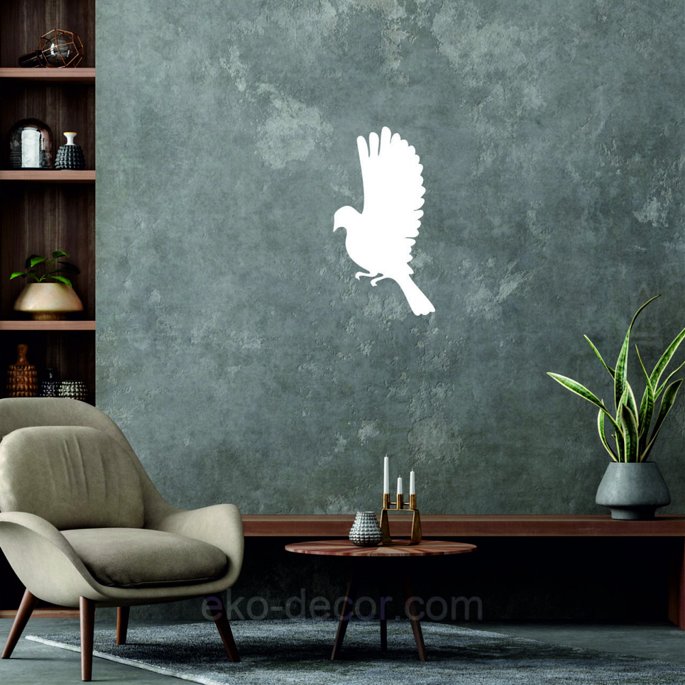 Декоративное настенное Панно «Птичка» Декор на стену(цена за 1шт) 20*10 см, Белый Киев - изображение 7
