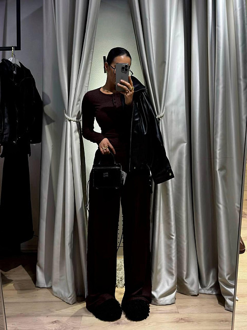 Женский стильный повседневный костюм двойка турецкая вискозная двунитка Шоколад Одесса - изображение 3