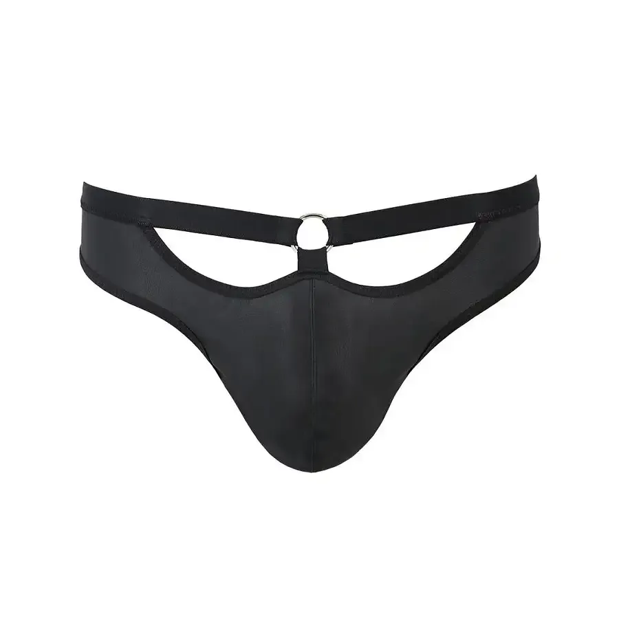 Чоловічі сліпи з вирізами Passion 041 SLIP JOE S/M, Black екошкіра, відкриті сідниці Львів - фото 5