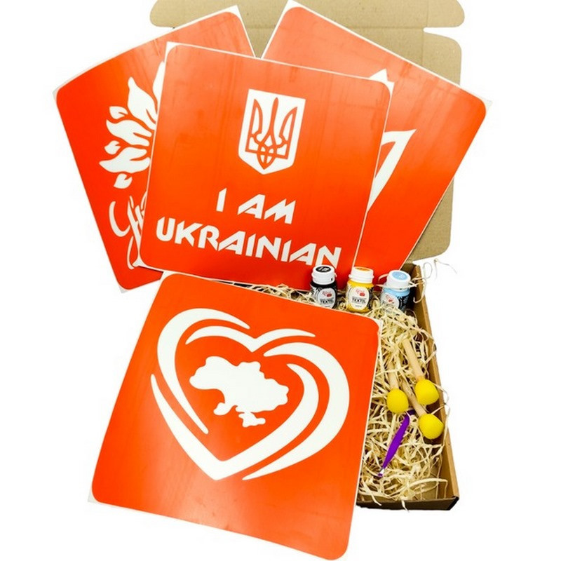 Набір для малювання по тканині "I Am Ukrainian, Тризуб, Мапа України, Україна квітуча" paint-n064-n059-n080-n058 Вінниця - фото 2