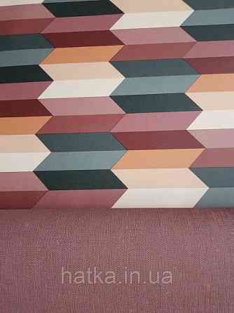 Шпалери вінілові на флізелін Petite Fleur 4 Rasch Texti 288697 на синьому тлі червоні птиці бірюзові квіти Київ