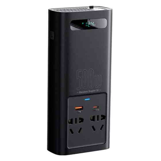Автомобільний інвертор Baseus In-Car Inverter 500W 220V CN EU CGNB000101 (Чорний) Миколаїв