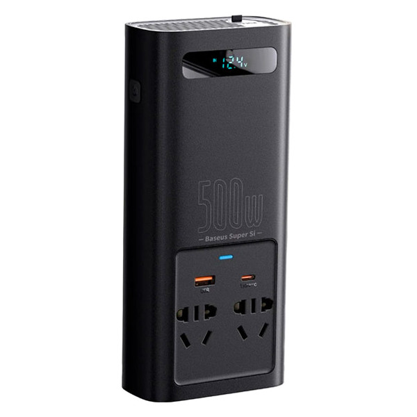 Автомобільний інвертор Baseus In-Car Inverter 500W 220V CN EU CGNB000101 (Чорний) Миколаїв - фото 2