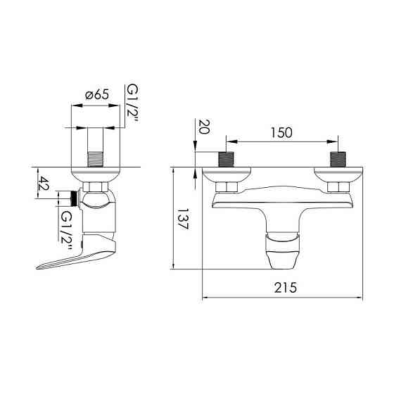 Смеситель для душа VOLLE DIOS (1536.100101) cromo Киев