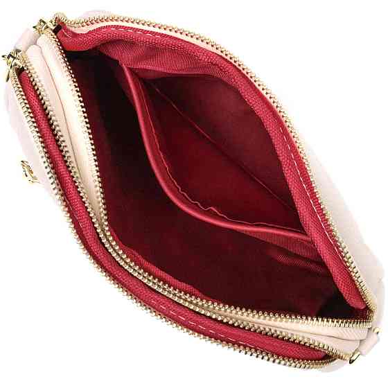 Невелика прямокутна сумка на два відділення з натуральної шкіри Vintage 22357 Біла Київ