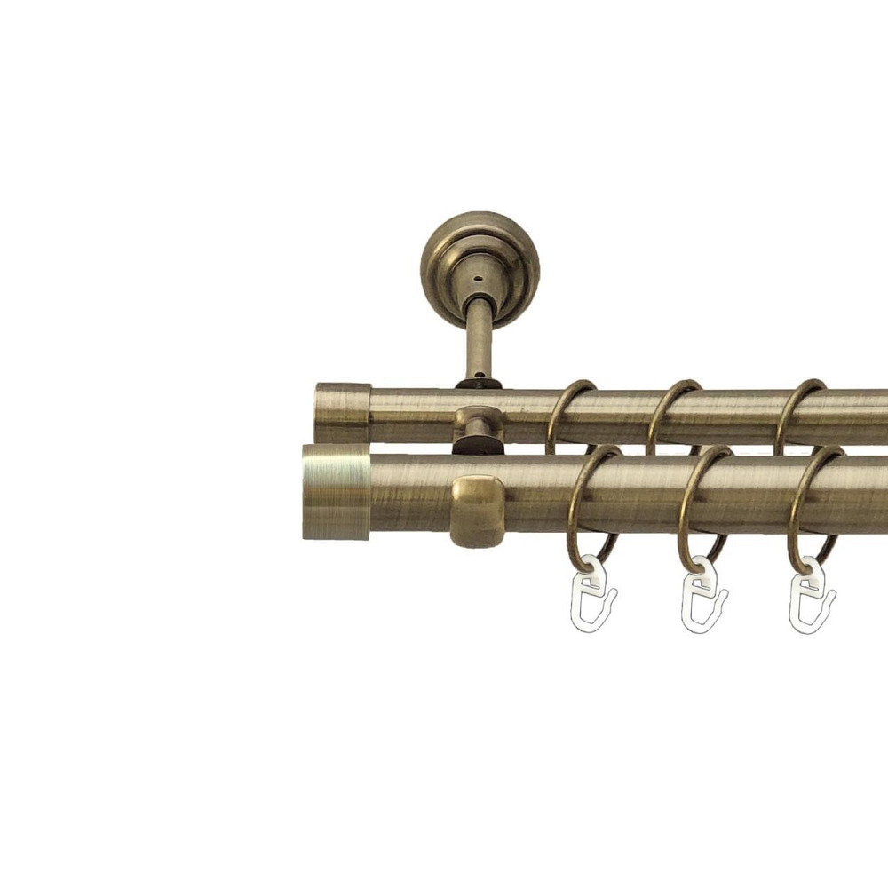 Карниз Orvit Заглушка металевий дворядний відкритий гладка труба кільце металеве Антик 25\19 мм 240 см (00-00025610) Львів - фото 1