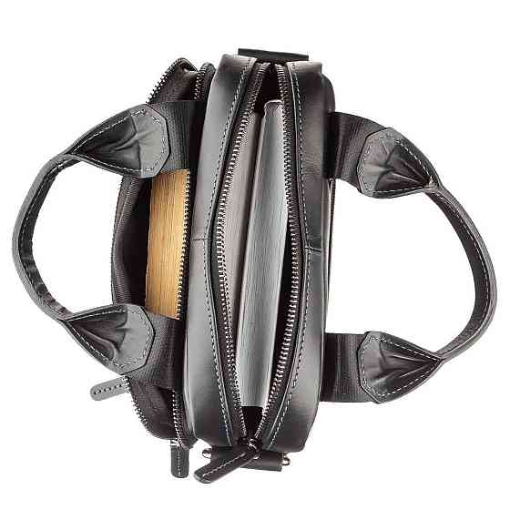 Сумка чоловіча SHVIGEL 11184 в гладку шкіру Чорна Київ